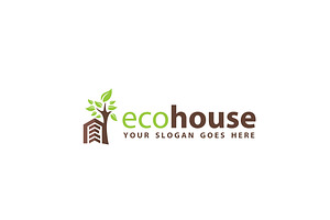 Eco House Logo Template