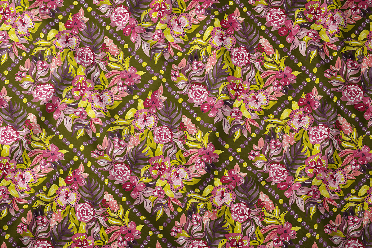 Rich Watercolor Floral Pattern, a Pattern Graphic by SirenaArt (Photo 16 of 17)
