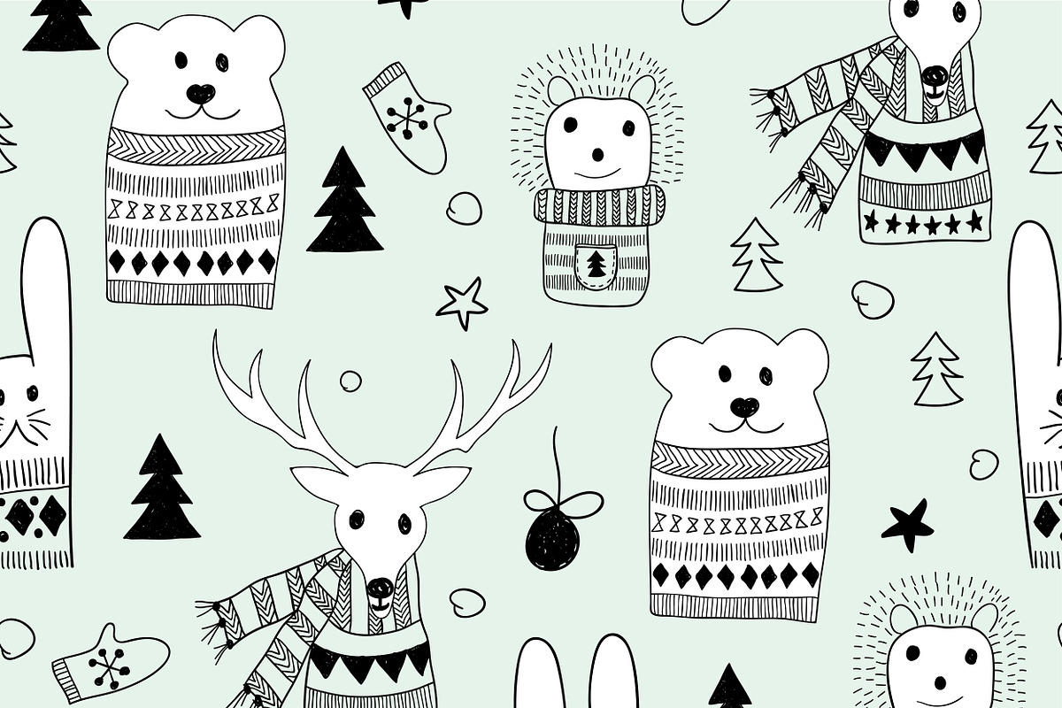 Christmas doodle set, an Animal Illustration by alexmakarova (Photo 8 of 11)