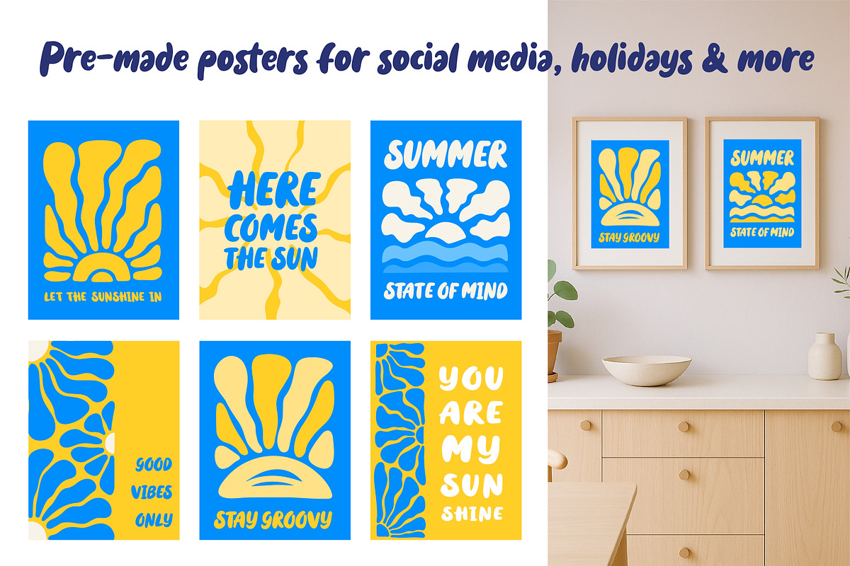 Sunburst Groovy Design Element Set, a Decorative Illustration by Lettering_Logo (Photo 7 of 8)