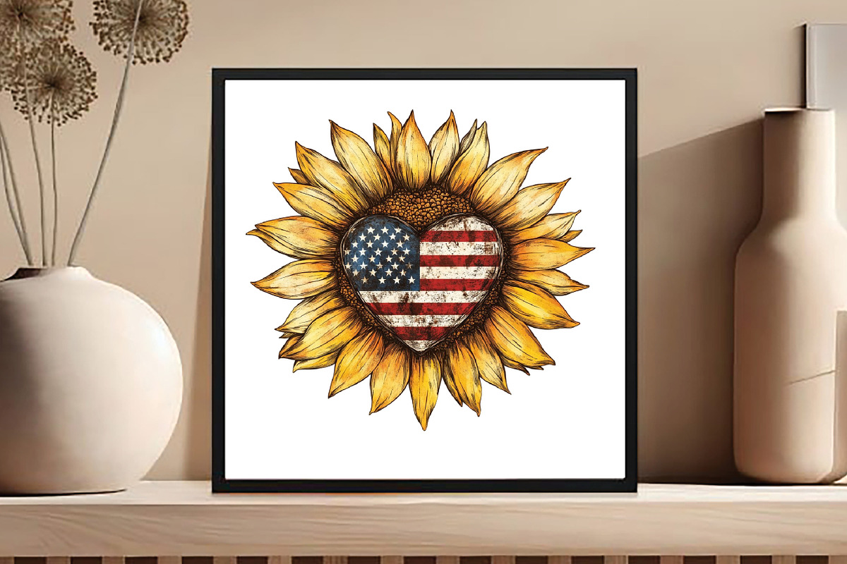 Sunflower 4th of July Clipart, an Illustration by DreamCafeArt (Photo 6 of 7)