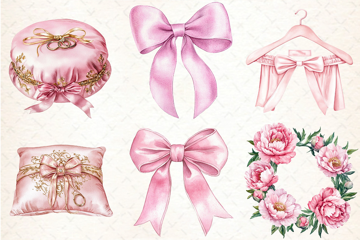 Pink Wedding Day Clipart, an Illustration by DreamCafeArt (Photo 4 of 7)