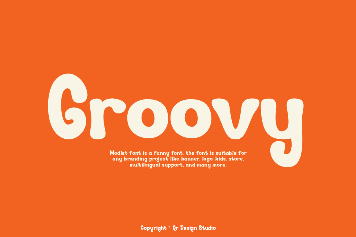 Wodlet - Funny Groovy Font, a Sans Serif Font by QR Design Studio (Photo 3 of 12)