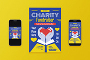 Blue Flat Charity Fundraiser Flyer, a Flyer Template by Aiyari Graphic (Thumbnail 1 of 3)