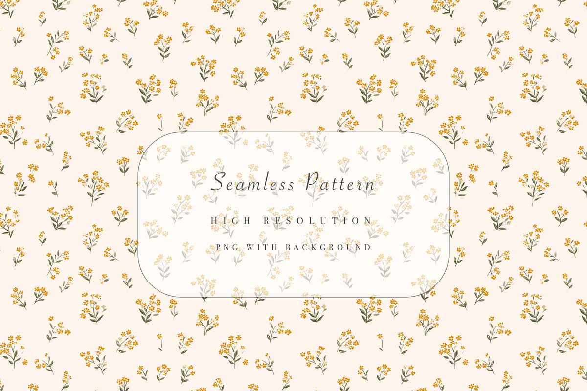 Muted Mustard Floral Seamless Patter, a Pattern Graphic by Pati Charm Studio (Photo 1 of 7)