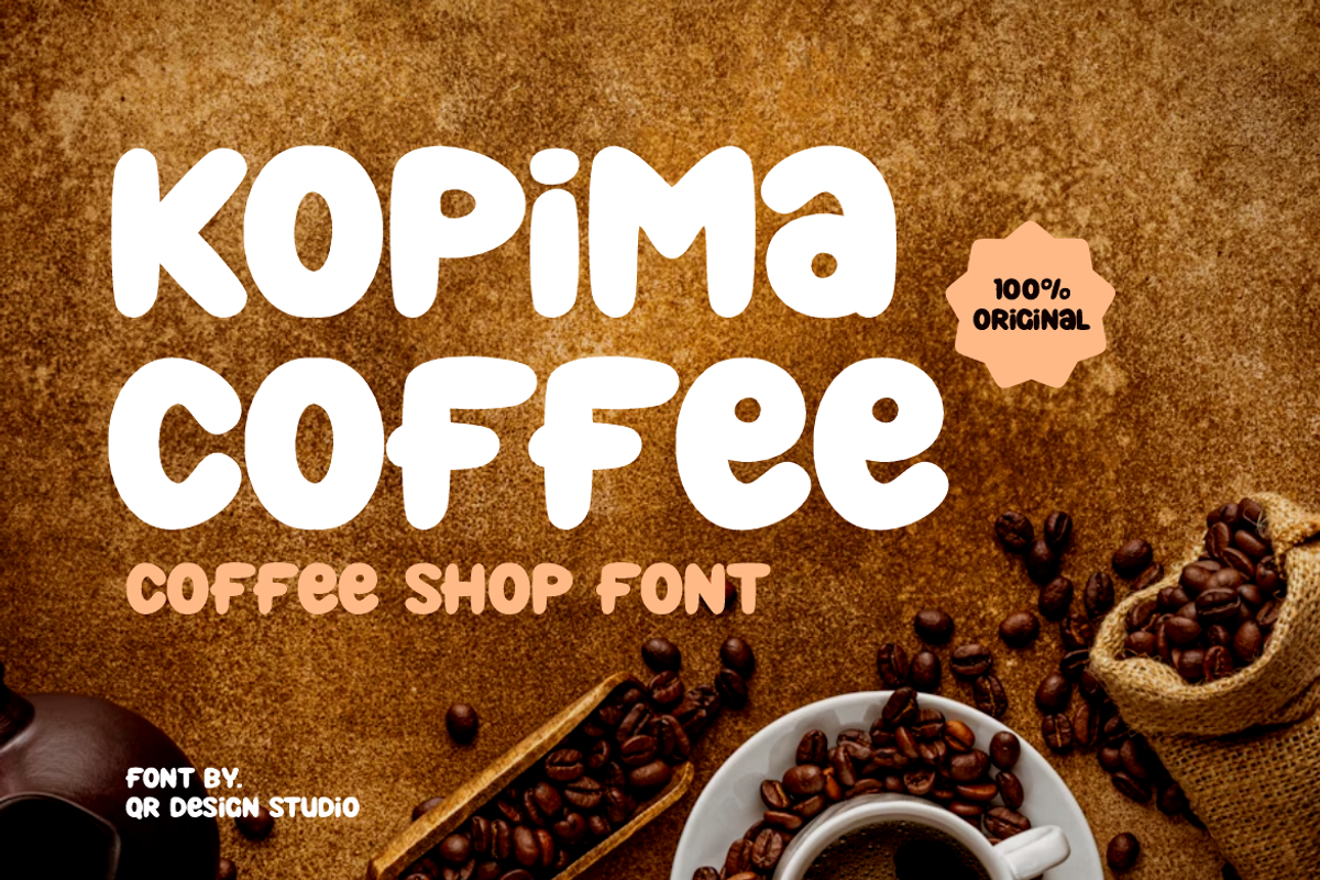 Kopima Coffee Font, a Sans Serif Font by QR Design Studio (Photo 1 of 7)