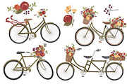 Autumn Floral Bicycle Vectors, an Illustration by Amanda Ilkov (Thumbnail 5 of 5)