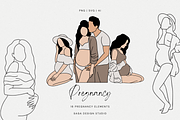 Minimalist Pregnancy Illustrations, an Illustration by Saga Design Studio (Thumbnail 1 of 6)