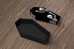 Halloween coffin favor-3d papercraft, a Print Template by PAPER amaze