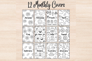 12 Monthly Planner Cover Pages BUJO
