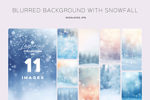 BLURRED BACKGROUND WITH SNOWFALL, a Background Graphic by Sophico