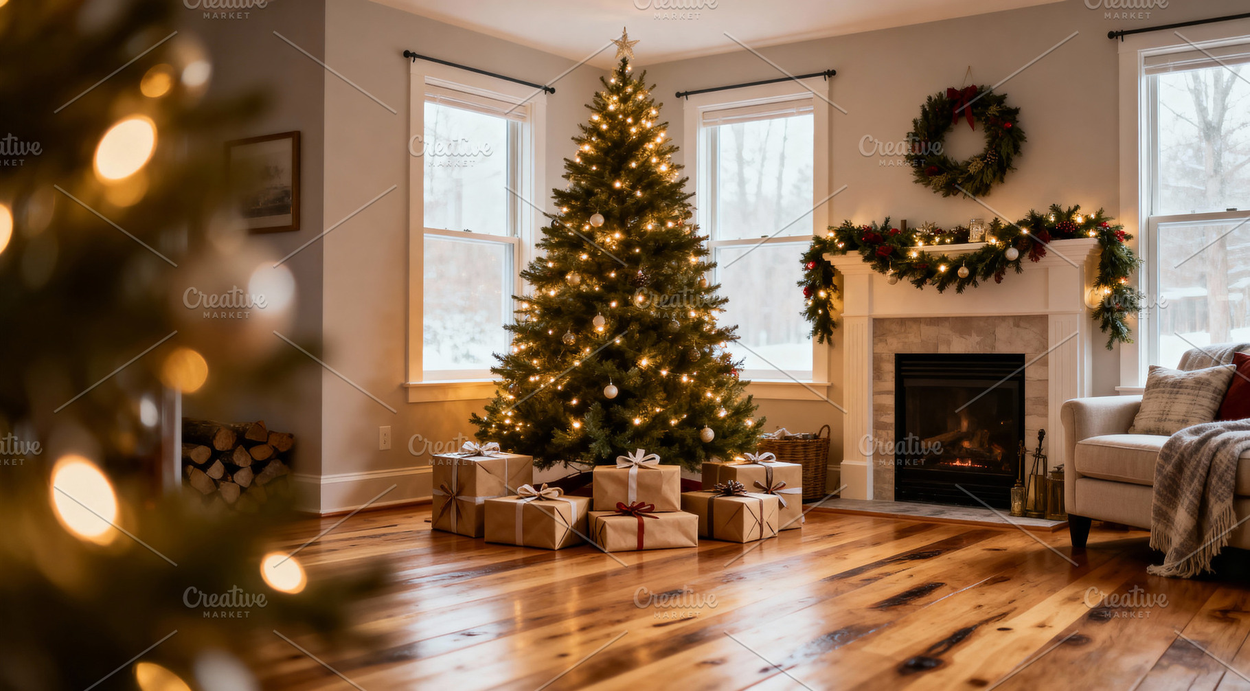 Cozy Christmas Living Room, an Architecture Photo by Virgo Studio