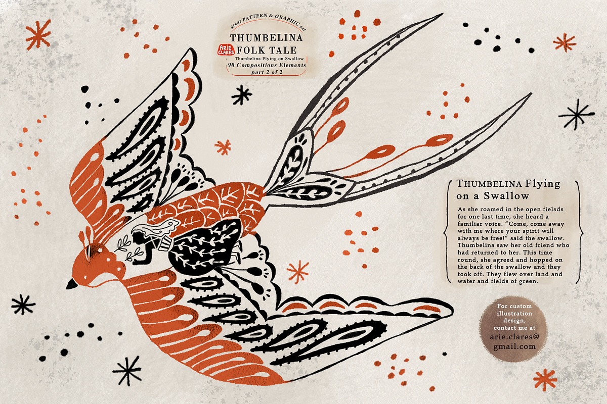 Thumbelina Folk Tale, a Pattern Graphic by Arie Clares (Photo 8 of 9)