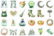 Sage Green Halloween Clipart, an Illustration by DreamPrint404 (Thumbnail 3 of 5)