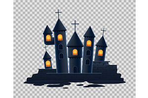 Vector template of Halloween castle, an Object Illustration by Andrey Yaroslavtsev