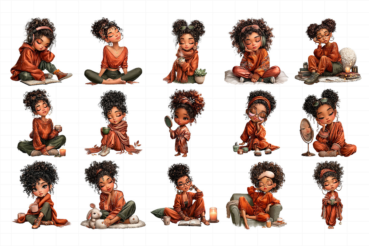 Relaxing Black Girl Clipart, an Illustration by Daily.Designs (Photo 5 of 5)