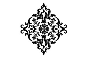 Damask graphic ornament. Floral, an Object Graphic by RODINA