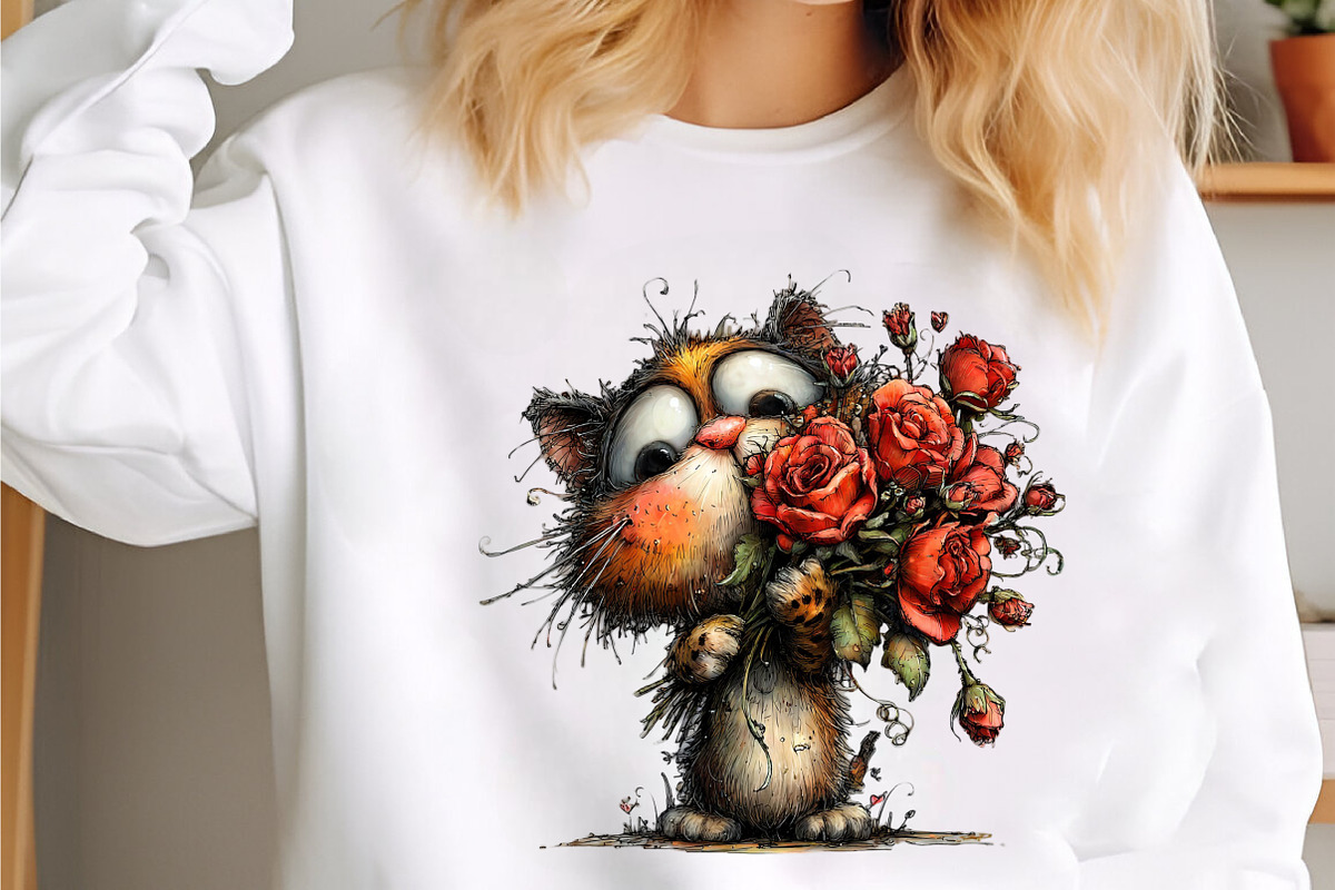 Valentines Whimsical Cats Clipart, an Illustration by designcity5 (Photo 3 of 5)