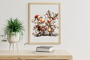 Quirky Santa and Reindeer PNG, an Illustration by Libby Wishes (Thumbnail 5 of 7)