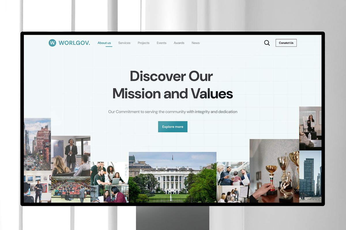 WorlGov - Government Landing Page, an UI Kit Template by Agensip Design Agency (Photo 6 of 10)