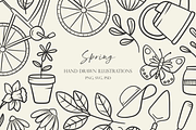 Hand Drawn Spring Illustrations, an Illustration by HonestiesPrintS (Thumbnail 1 of 7)