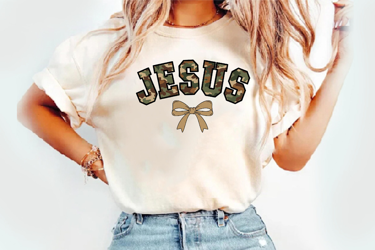 Camo Jesus Coquette Png, an Illustration by Watercolor design (Photo 2 of 3)