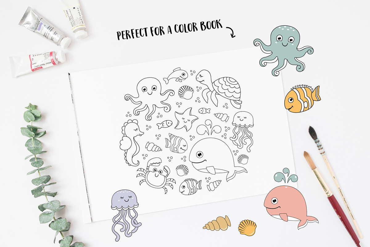Cute Little Mermaids Vector Set, an Object Graphic by Teneresa (Photo 6 of 6)