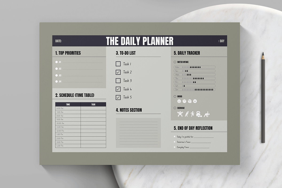 Minimal Monthly Reflection Planner