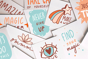 STAY POSITIVE Quotes Sticker Pack