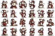 Festive Snowman Winter Clipart, an Illustration by Libby Wishes (Thumbnail 5 of 8)