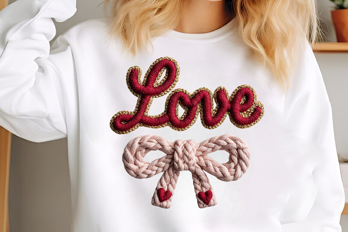 Crochet Pink Love Bow Valentine PNG, an Illustration by Craft Nest (Photo 4 of 5)