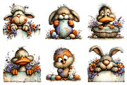 Cute Peeking Easter Animals Clipart, an Illustration by designcity5 (Thumbnail 4 of 5)