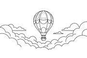 Hot Air Balloon Cloud Line Art bundl, an Illustration by Designer_Momina (Thumbnail 45 of 51)