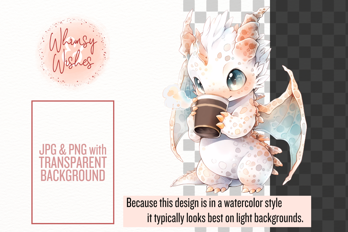 Dragons and Coffee Clip Art, a Food Illustration by Whimsy & Wishes (Photo 5 of 9)