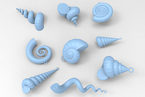 Shell Set - 9 3D Printing Charms