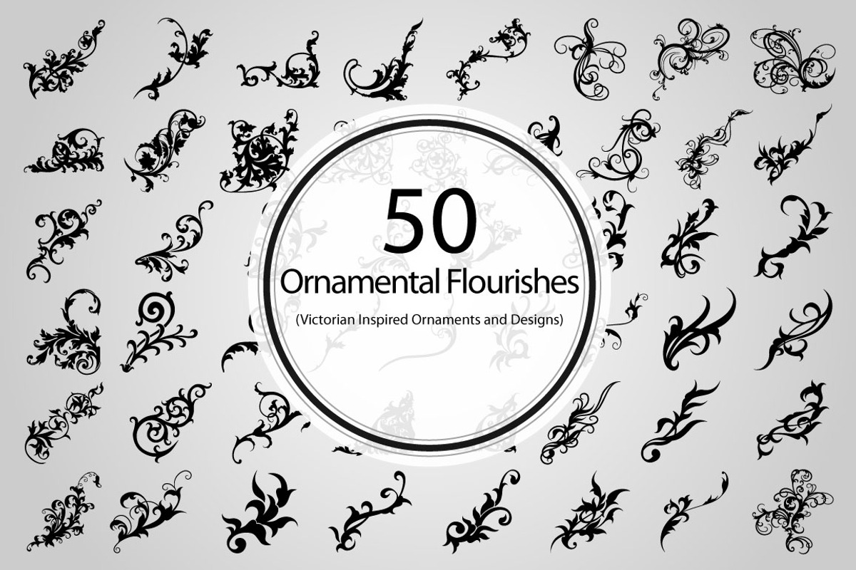 50 Ornamental Flourishes (Vector)