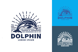 Dolphin Logo Jumping Out of Water, a Branding & Logo Template by Saba Vector