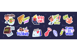 Office life stickers. Corporate work, a Person Illustration by Stock-Smart-Start