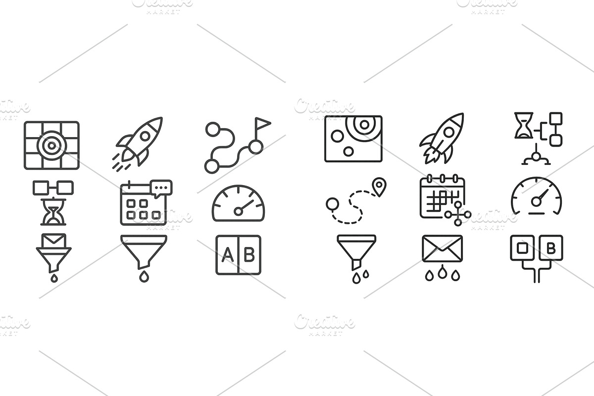Creative icons representing project, an Object Illustration by ZinetroN