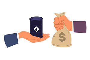 Businessmans hand holding barrel of, a Finance Illustration by Vectorbuum