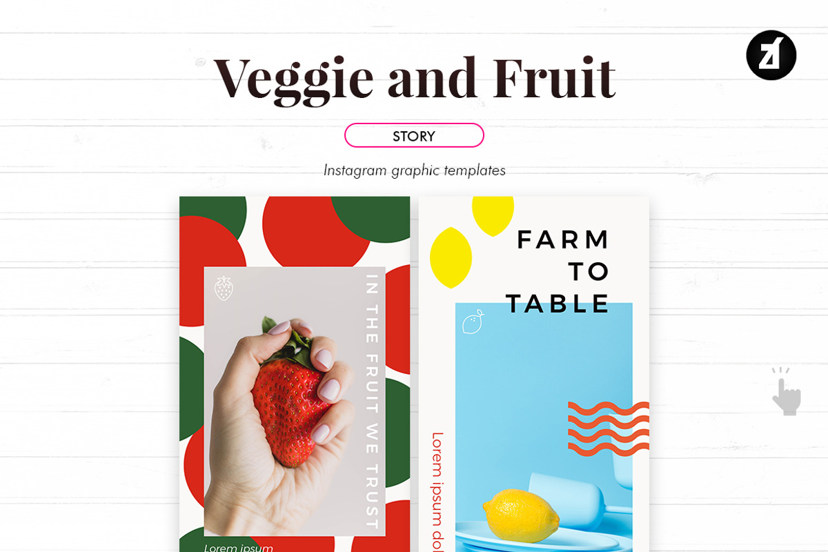 Veggie and fruit social media, a Social Media Template by Chanut is industries (Photo 5 of 11)