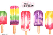 Colorful watercolor ice cream, a Food Illustration by OlDm_Shop (Thumbnail 6 of 10)