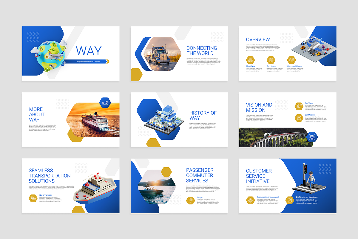 Transportation Google Slide Template, a Presentation Template by Flat Icons (Photo 2 of 7)