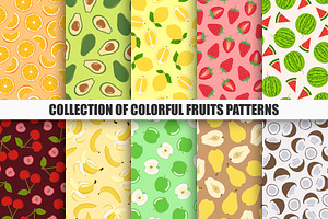 Color bright seamless fruit patterns, a Pattern Graphic by ExpressShop