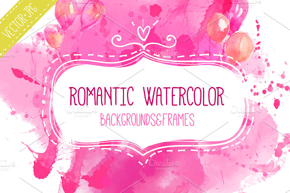 Romantic watercolor backgrounds preview 5