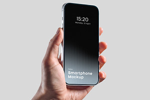 Hand Holding Smartphone Mockup PSD