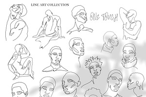 BLACK MALE BEAUTY MODERN LINE ART