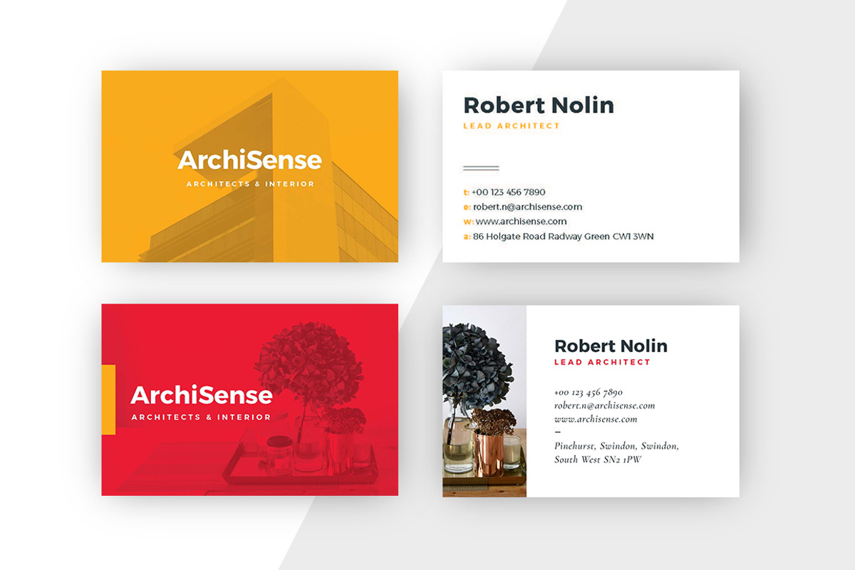 Business Card Template: Yellow & Red, a Business Card Template by RWstudio (Photo 2 of 7)