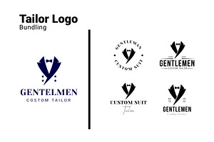 Vintage Tailor Suit Badge Bundle, a Branding & Logo Template by Dyn Studio