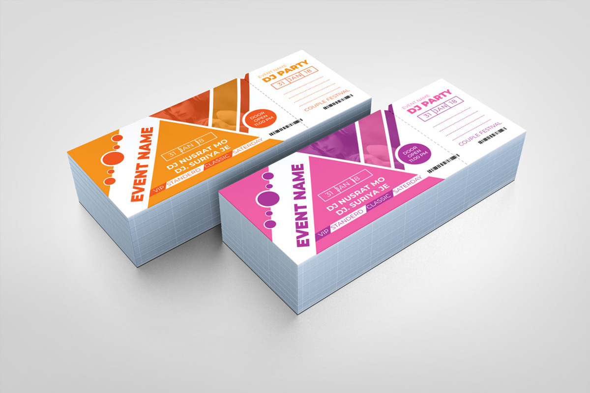 Professional Event Ticket Template, a Card Template by BrandlyTemplate (Photo 1 of 3)